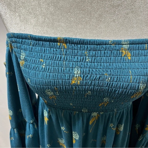 FREE PEOPLE Lana Smocked Tunic Mermaid Combo Color Size X-Small Boho - Picture 6 of 11